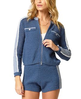 Central Park West Central Park West Women's Raya Mixed Stitch Zip Cardi
