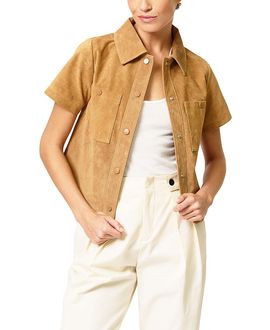 Central Park West Central Park West Women's Rusty Genuine Suede Short Sleeve Jacket