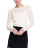 Central Park West Central Park West Women's Scarlet Stretch Lace Crew Neck Top - 1