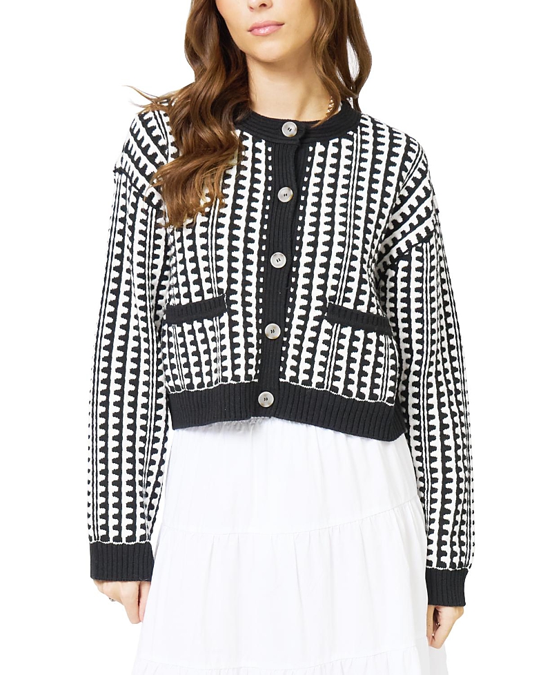 Central Park West Central Park West Women's Skye Scallop Stitch Cardigan Sweater