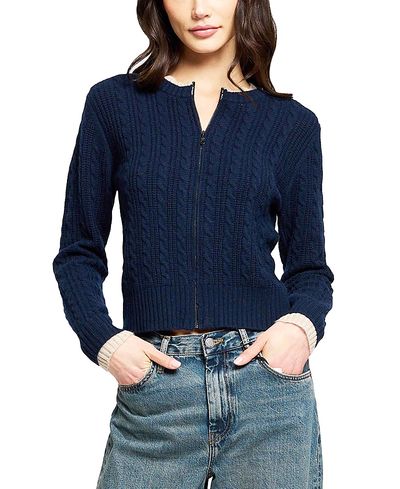 Central Park West Central Park West Women's Thea Cashmere Cable Zip Up Cardigan