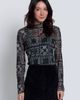 Central Park West Central Park West Wren Sheer Bandana Print Turtleneck Top - 2