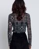 Central Park West Central Park West Wren Sheer Bandana Print Turtleneck Top - 3