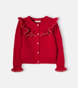 C'era Una Volta C'era Una Volta Azur ruffled pointelle cardigan