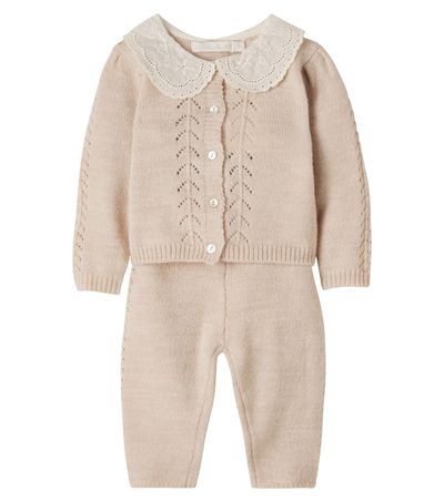C'era Una Volta C'era Una Volta Baby Selene embroidered cardigan and pants set