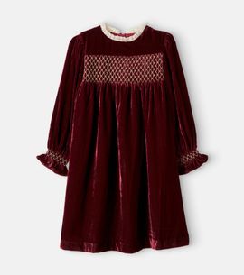 C'era Una Volta C'era Una Volta Silvia smocked velvet dress