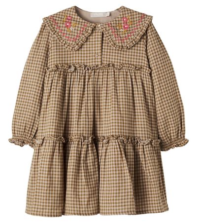 C'era Una Volta C'era Una Volta Viola checked cotton dress