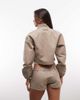 Cernucci Cernucci cropped funnel neck twill jacket in beige - part of a set-Neutral - 4