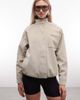 Cernucci Cernucci faux suede funnel neck jacket in brown - 1