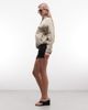 Cernucci Cernucci faux suede funnel neck jacket in brown - 3