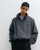 Cernucci Cernucci funnel neck plaid windbreaker jacket in black - 1
