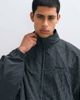 Cernucci Cernucci funnel neck plaid windbreaker jacket in black - 2