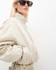 Cernucci Cernucci nylon stripe funnel neck jacket in butter yellow - part of a set - 4