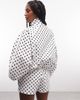 Cernucci Cernucci polka dot funnel neck jacket in white - part of set - 4