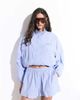 Cernucci Cernucci striped funnel neck jacket in light blue - part of a set - 1