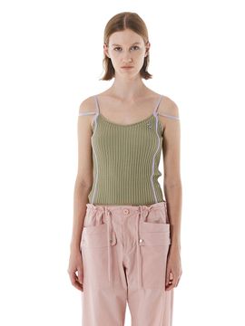 CERRIC Coloring Knit Sleeveless Top_Khaki