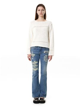 CERRIC Destroyed Boot Cut Jeans_Light Blue