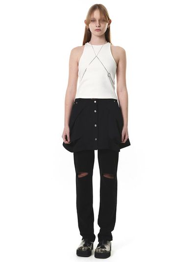 CERRIC Front Cut-out Knit Pants_Black