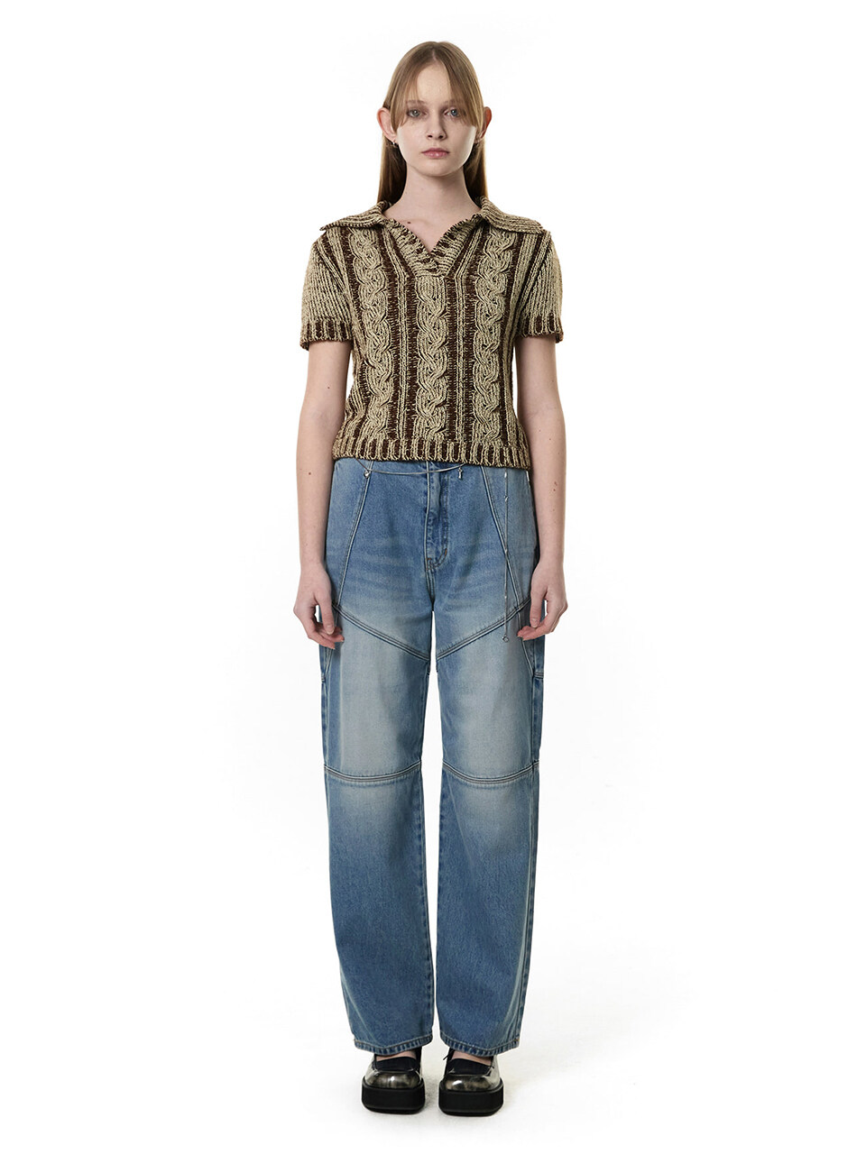 CERRIC Incision Stitch Washing Jeans_Blue