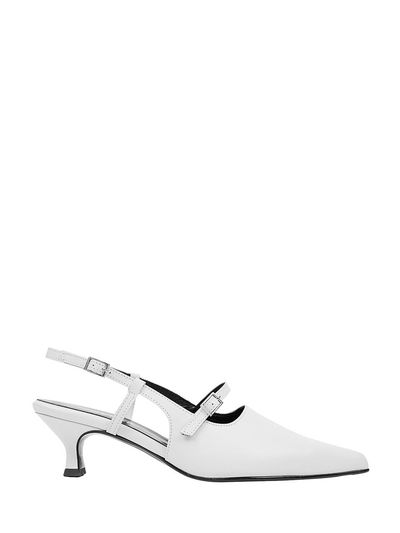 CERRIC Minimal Strap Slingback_White