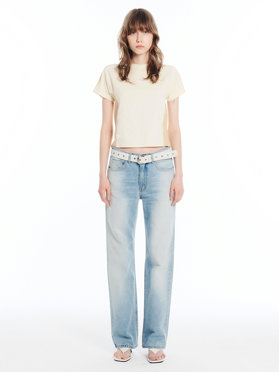 CERRIC Neat Straight Jeans - Light Blue