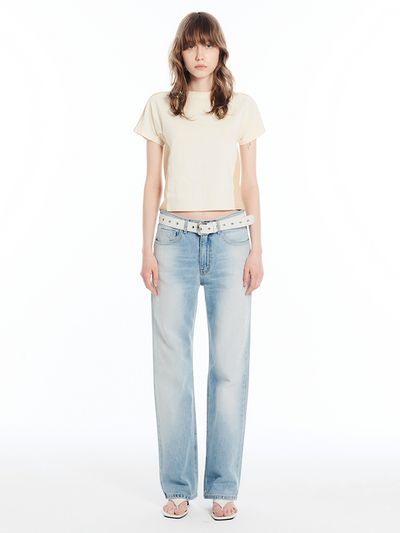 CERRIC Neat Straight Jeans - Light Blue