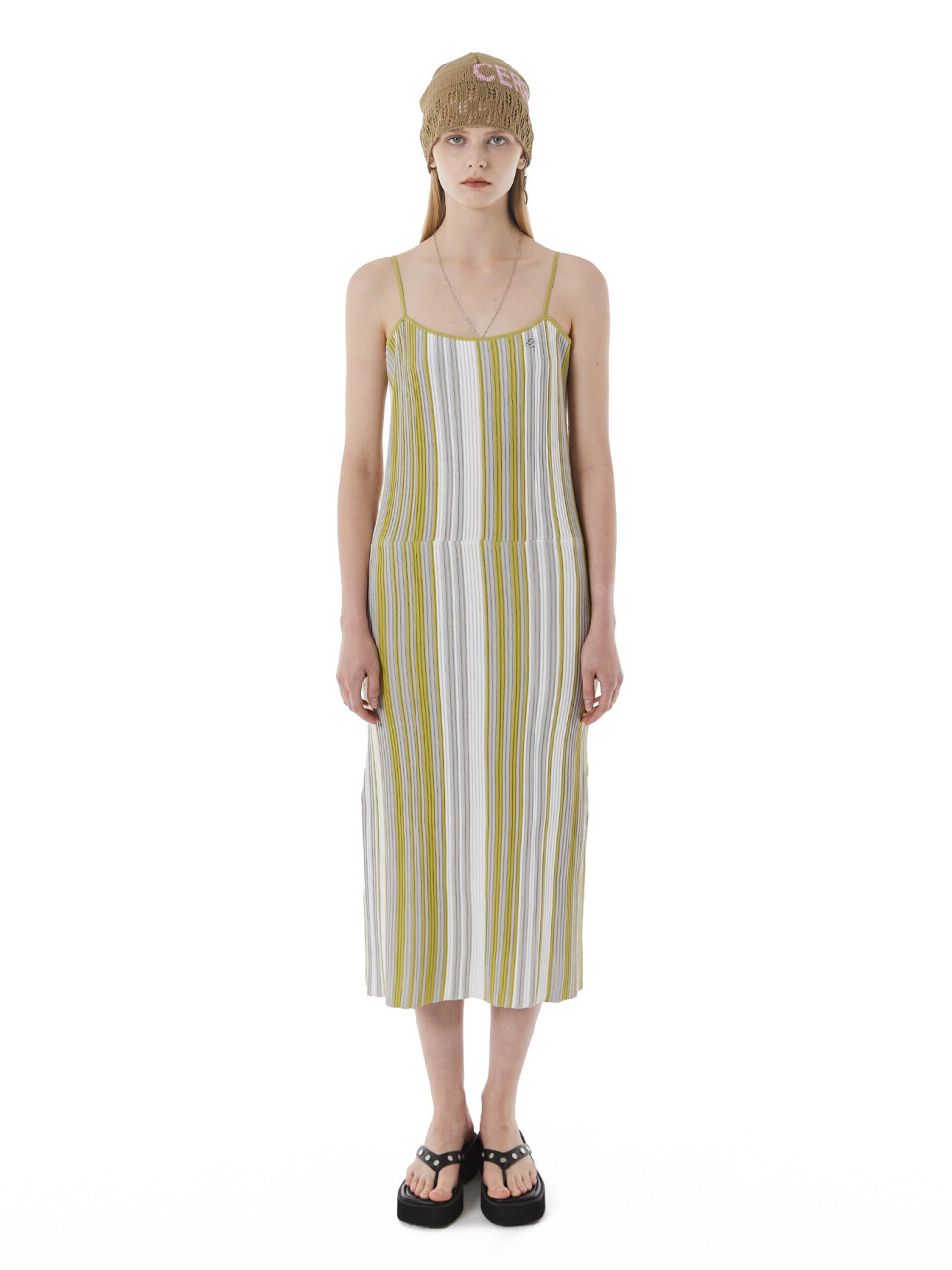 CERRIC Ribbed Knit Dress_Olive