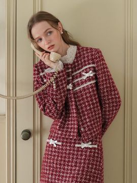 Cest Moidew Bow Pearl Tweed Jacket