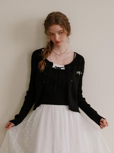 Cest Moidew Cest_Black double-breasted cardigan