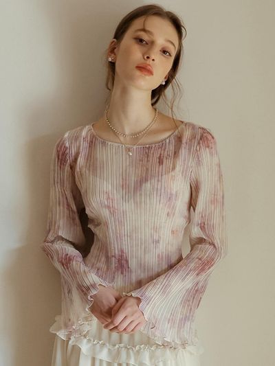 Cest Moidew Cest_Dyed Bell Sleeves Slim Top