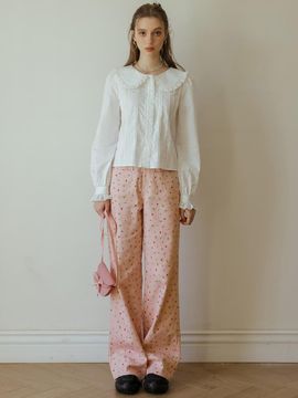 Cest Moidew Cest_Floral Loose Straight Pink Pants