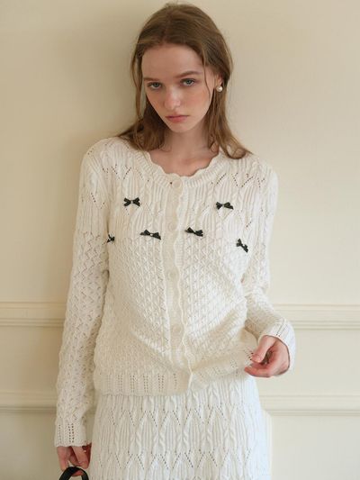 Cest Moidew Crochet Bow Cardigan