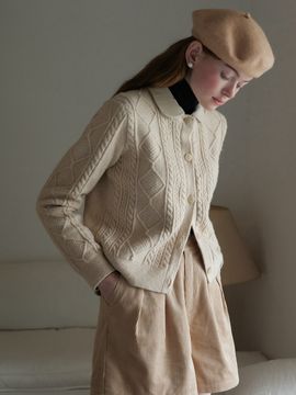 Cest Moidew Detachable Lapel Cardigan - Beige