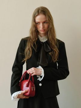 Cest Moidew Lace Ribbon Collar Slim Jacket