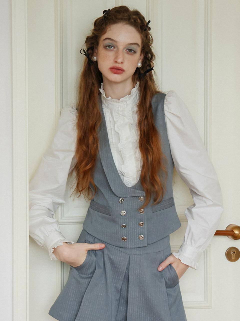 Cest Moidew Pocket Suit Set Vest_Gray