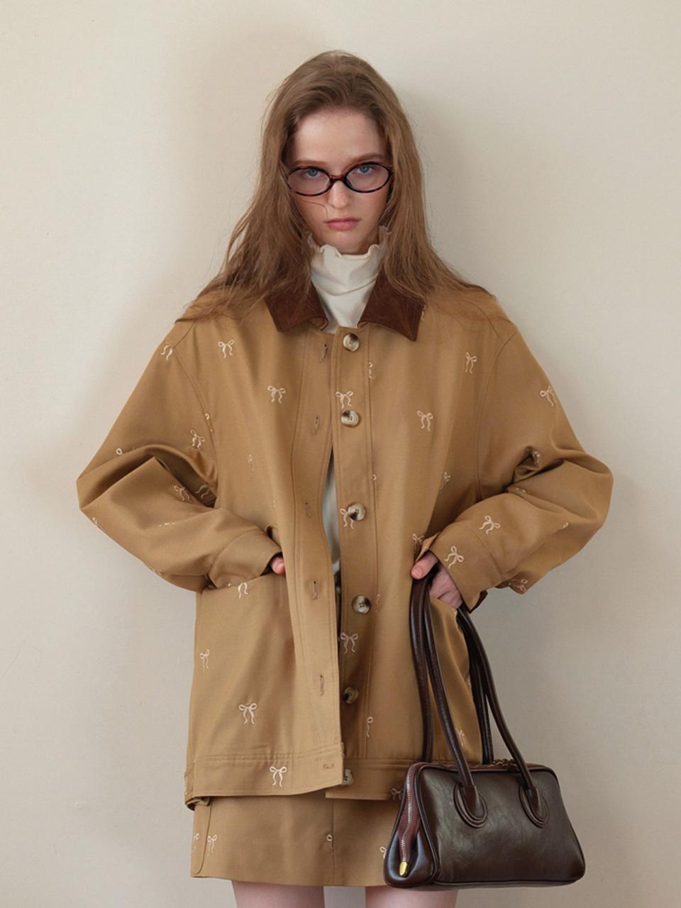 Cest Moidew Ribbon Embroidery Jacket