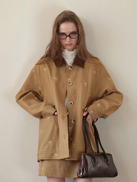 Cest Moidew Ribbon Embroidery Jacket