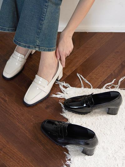 CESTI Classic Square Chunky Loafer Heel