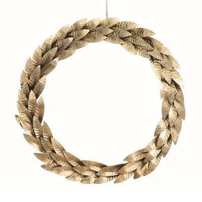 CG Hunter CG Hunter 16" Mixed Metal Wreath with Leaves