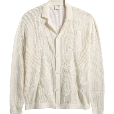 CHÉ CHÉ Feriando Long Sleeve Floral Cotton Knit Camp Shirt