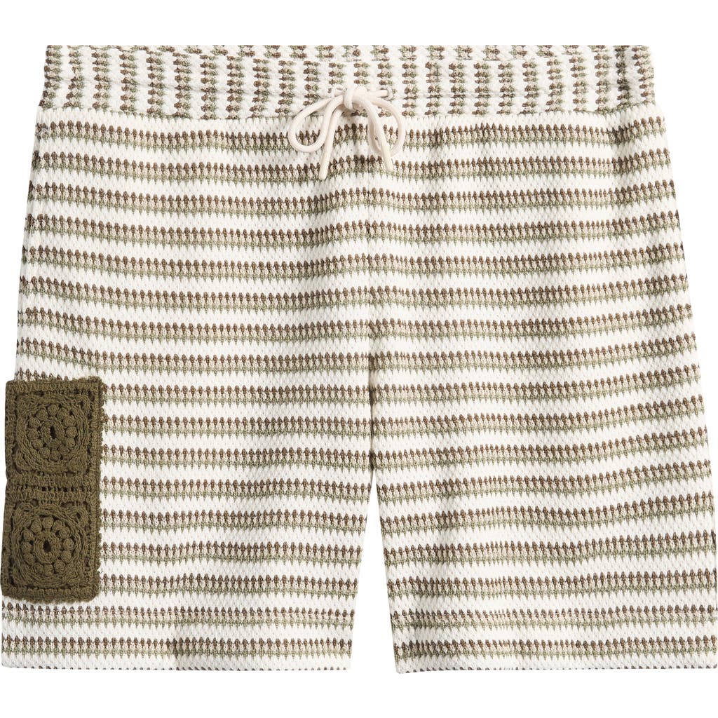 CHÉ CHÉ Mathias Stripe Cotton Blend Shorts