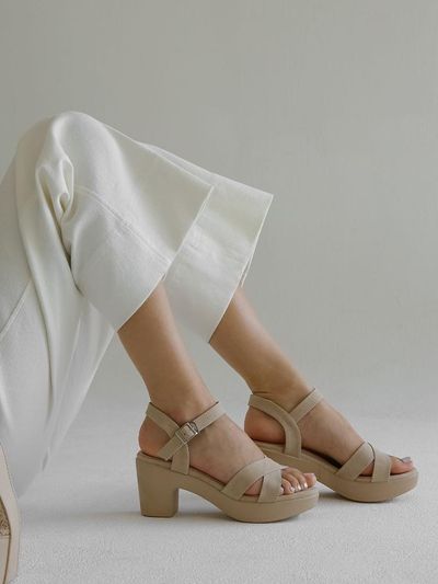 CHAAKAN Cross Strap Sandal Pumps