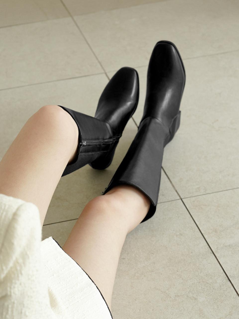 CHAAKAN Stretch Band Square Toe Long Boots (BLLTS4g848)