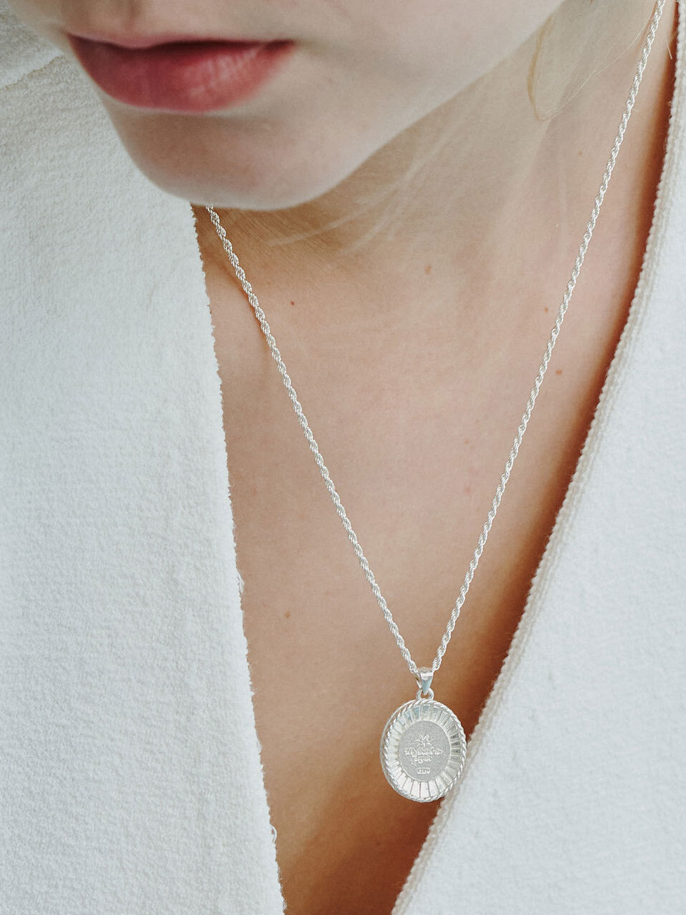 Chambriller Horizon Mother of Pearl Silver Necklace