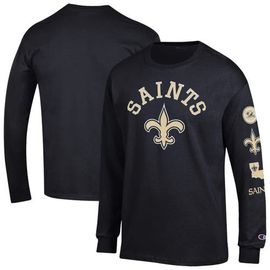 Champion Men's Champion  Black New Orleans Saints Seal Long Sleeve T-Shirt 