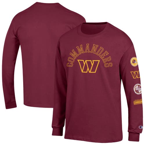 Champion Men's Champion  Burgundy Washington Commanders Seal Long Sleeve T-Shirt 