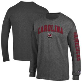 Champion Men's Champion  Charcoal South Carolina Gamecocks Arch Over Logo 2-Hit Long Sleeve T-Shirt 