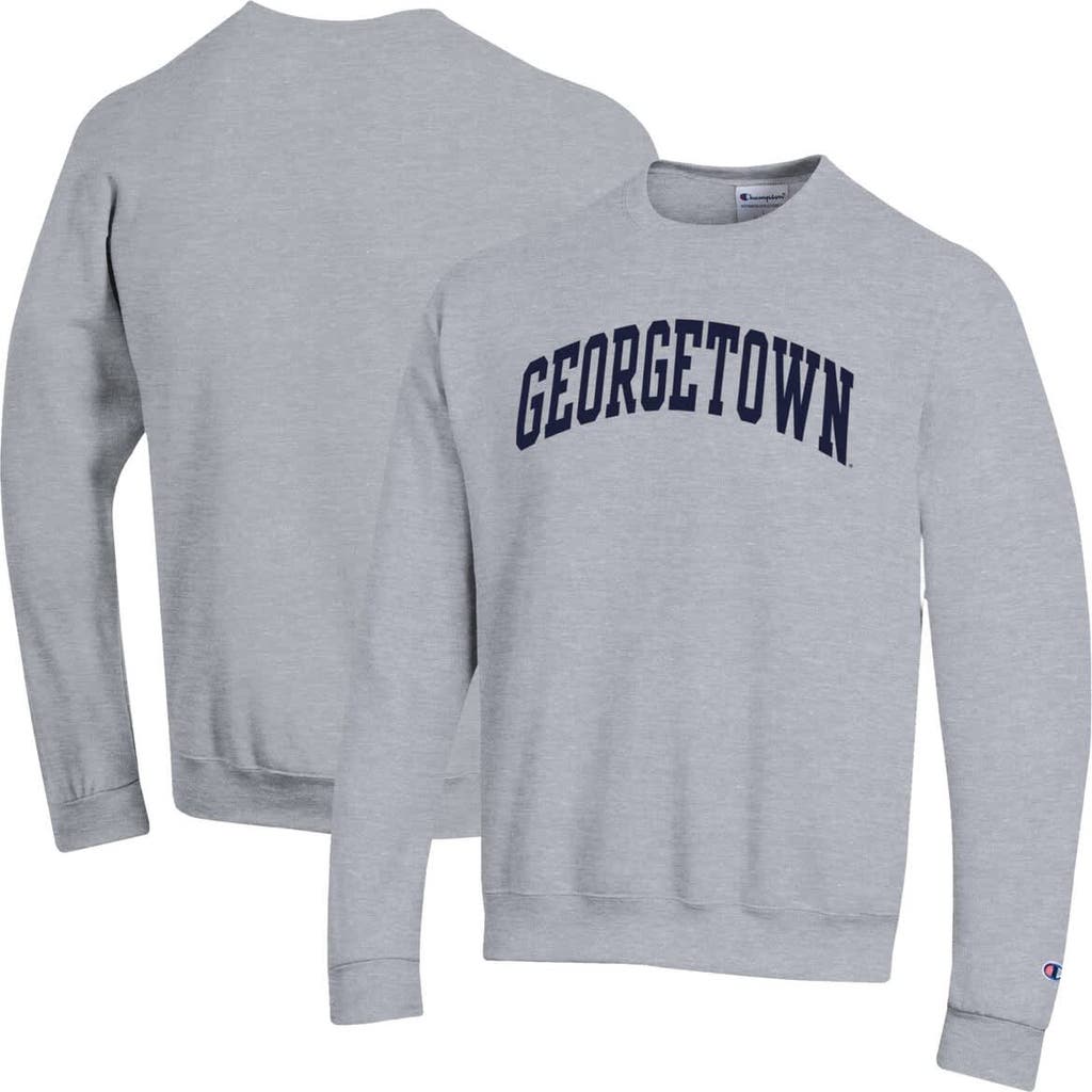 Champion Men's Champion  Heather Gray Georgetown Hoyas Basic Arch Fleece Pullover Sweatshirt 