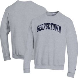 Champion Men's Champion  Heather Gray Georgetown Hoyas Basic Arch Fleece Pullover Sweatshirt 