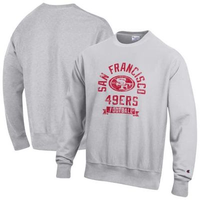 Champion Men's Champion  Heather Gray San Francisco 49ers Reverse Weave Fleece Pullover Sweatshirt 